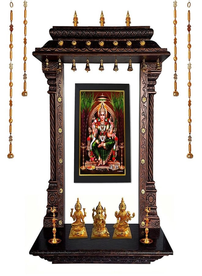 101Temples - Goddess Rajarajeshvari Amman Wooden Photo Frame | Kamatchi | Ambal | Parvati Devi | Mata | Adi Shakti | Lalitha Tripura Sundari | 1 Piece | 10 x 13 | Matt Finish | Wood - Image 3